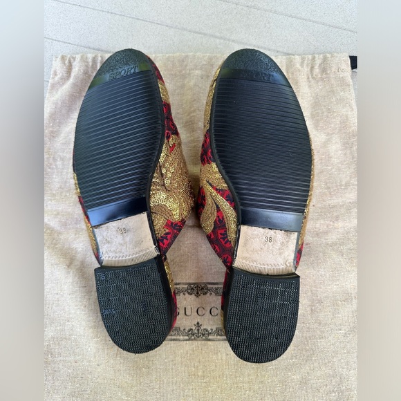 Gucci Jacquard Princetown Horsebit Accent Mules - Picture 6 of 7